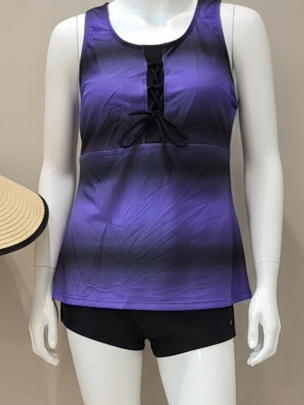 Purple Ombre Lace-Up Athletic/Swim Set Size XL